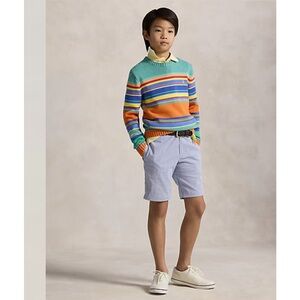 NWT New Ralph Lauren POLO Boys Shorts Size 10 Seersucker Stretch